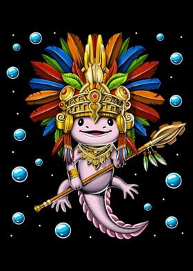 Axolotl Aztec Warrior