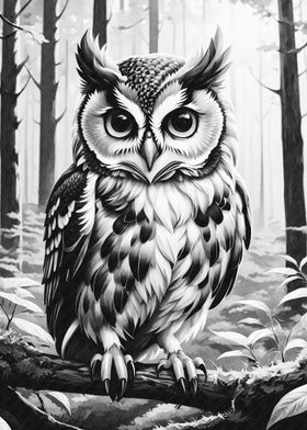 Owl in the forest