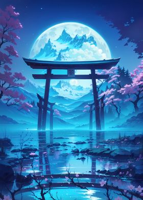 Moonlit Torii Gate