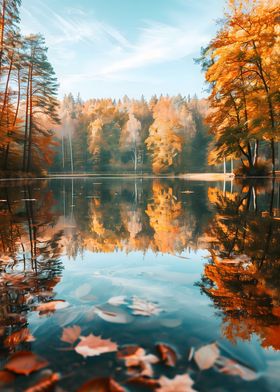 Autumn Lake Reflection