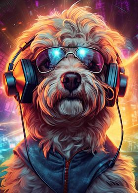 Goldendoodle Cyberpunk