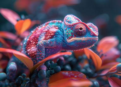 A chameleon blending