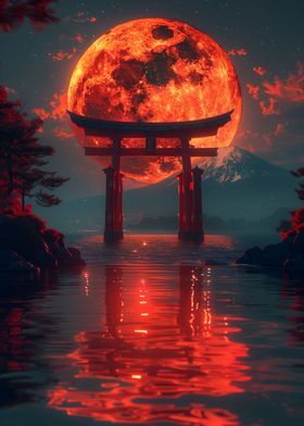 Red Moon Torii Gate 