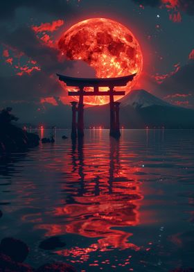 Red Moon Torii Gate 