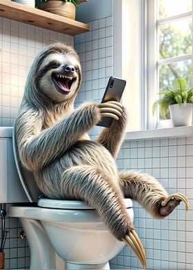 funny sloth in toilet 