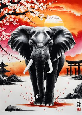 Japan Elephant Painting