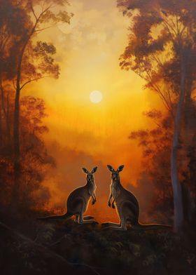 Kangaroo Forest Sunset