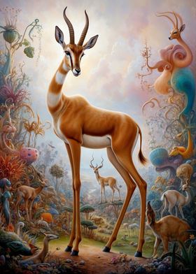 Surreal Whimsical Gazelle