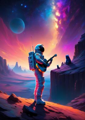 Astronaut with guitar
