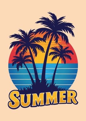 Retro Summer Tropical Sun