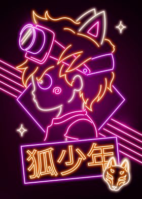 Neon Kitsune Boy