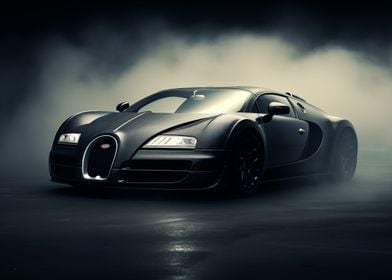 Bugatti Veyron in the fog