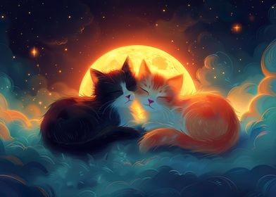 Celestial Sleeping Cats