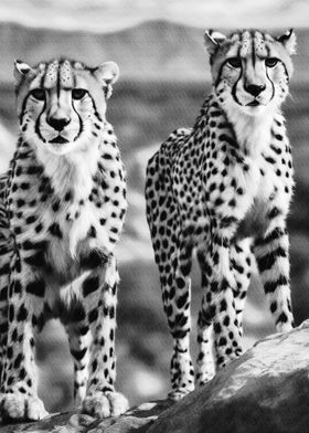 Two cheetahs