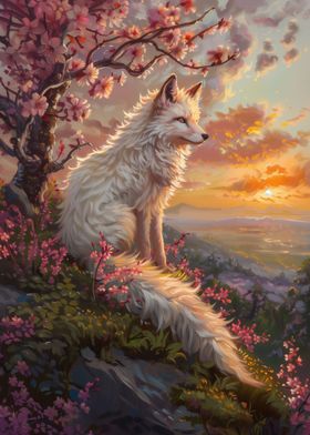 White Fox Blossom Tree Art