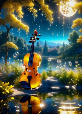 violin and moonlight 