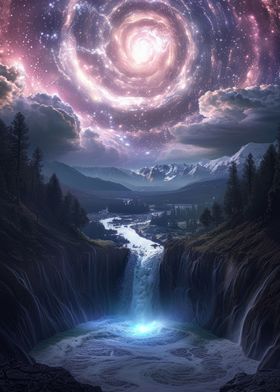 Nebulae Cosmic Waterfall