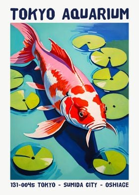 Koi Fish Aquarium Poster