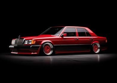 Red Mercedes Classic car