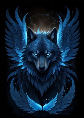 wolf blue eyes blue moon