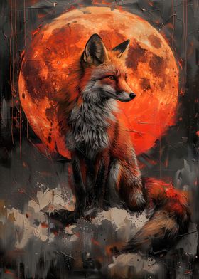 Mystical Orange Wolf