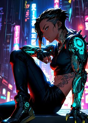 Anime Cyberpunk Cyborg Gir