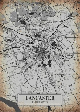 Lancaster Vintage City Map
