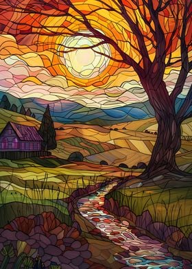 Stained Glass Sunset