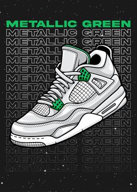 Retro Metallic Green Shoes