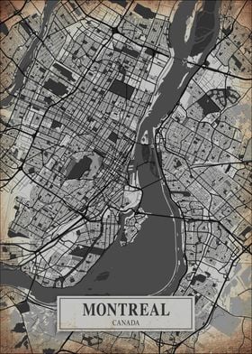 Montreal Vintage City Map