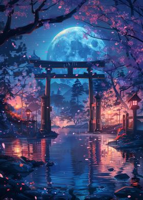 Enchanted Moonlit Torii