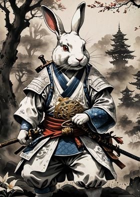 Rabbit Bunny Samurai Japan