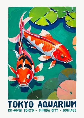 Koi Fish Aquarium Poster