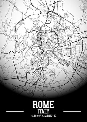 Rome City Map White