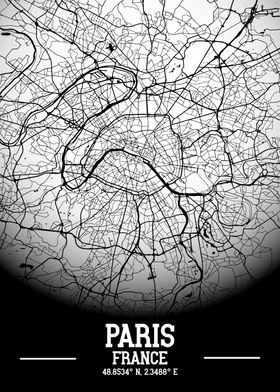 Paris City Map White