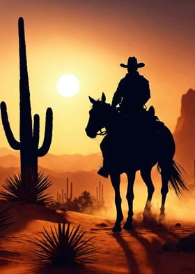 Cowboy in the desert