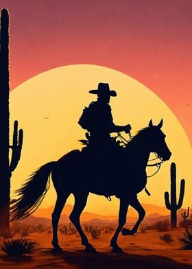 Cowboy in the desert