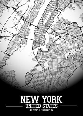 New York City Map White