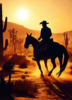 Cowboy in the desert