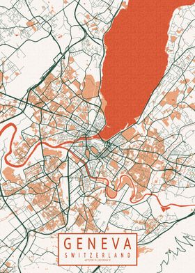 Geneva City Map Bohemian