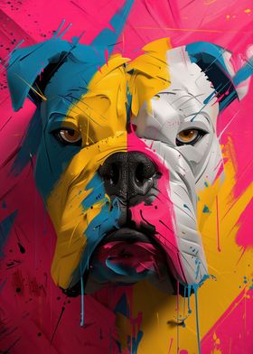 Colorful Bulldog Portrait