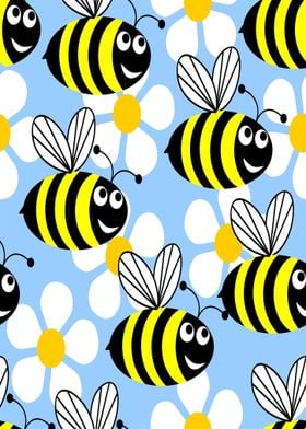 Pattern Style Art Bees