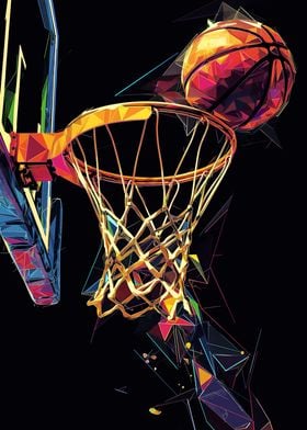 Basketball Hoop Wpap Art