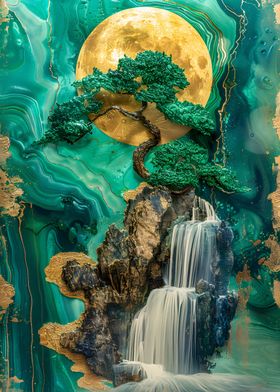 Green Bonsai Waterfall