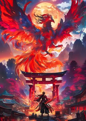 Mystery Phoenix In Torii