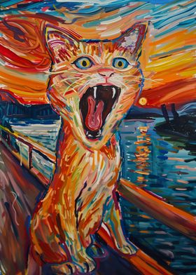 Funny Cat The Scream