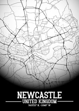 Newcastle City Map White