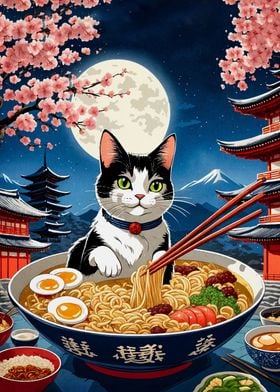 cat ramen japan 