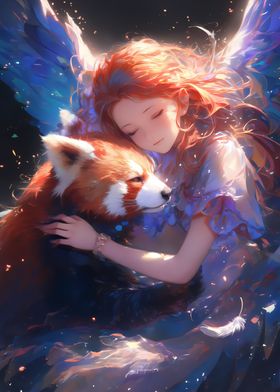 Red Panda Girl Embrace