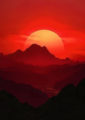 Red Sunset Peaks